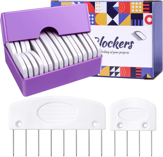 Skiennix Knit Blockers Kit - 20Pcs Blocking Combs for Knitting, Crochet & Lace Projects