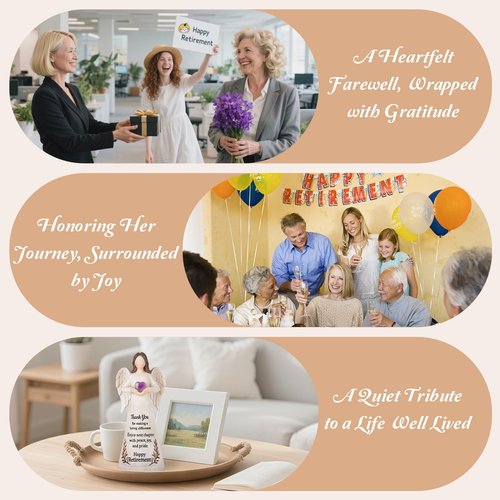 Angel Figurine by [Brand Name] - 8.2" Crystal Heart Retirement Gift for Women | Perfect for Teachers, Nurses, and Moms