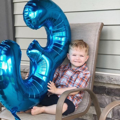 Large Blue Number 6 Balloons by [Brand Name] - Self-Inflating Foil Helium Balloons for 6th Birthday & Anniversaries