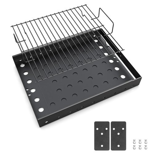 15-28 Inches Stretchable Charcoal Tray Replacement Parts for Chargriller PS9900 2190, 6500, 6800, 8500, Pit Boss Memphis I, Expert 24, High-Temperature Grill Charcoal Basket Pan for Smoke Hollow 47183T-21