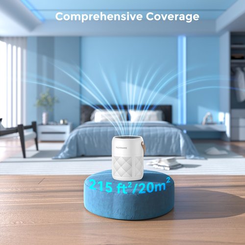 FULMINARE Air Purifiers for Bedroom, H13 True HEPA Air Purifiers for Home, Pets, Office, Quiet Small Air Filters with Timer Sleep Mode Speeds Control Night Light