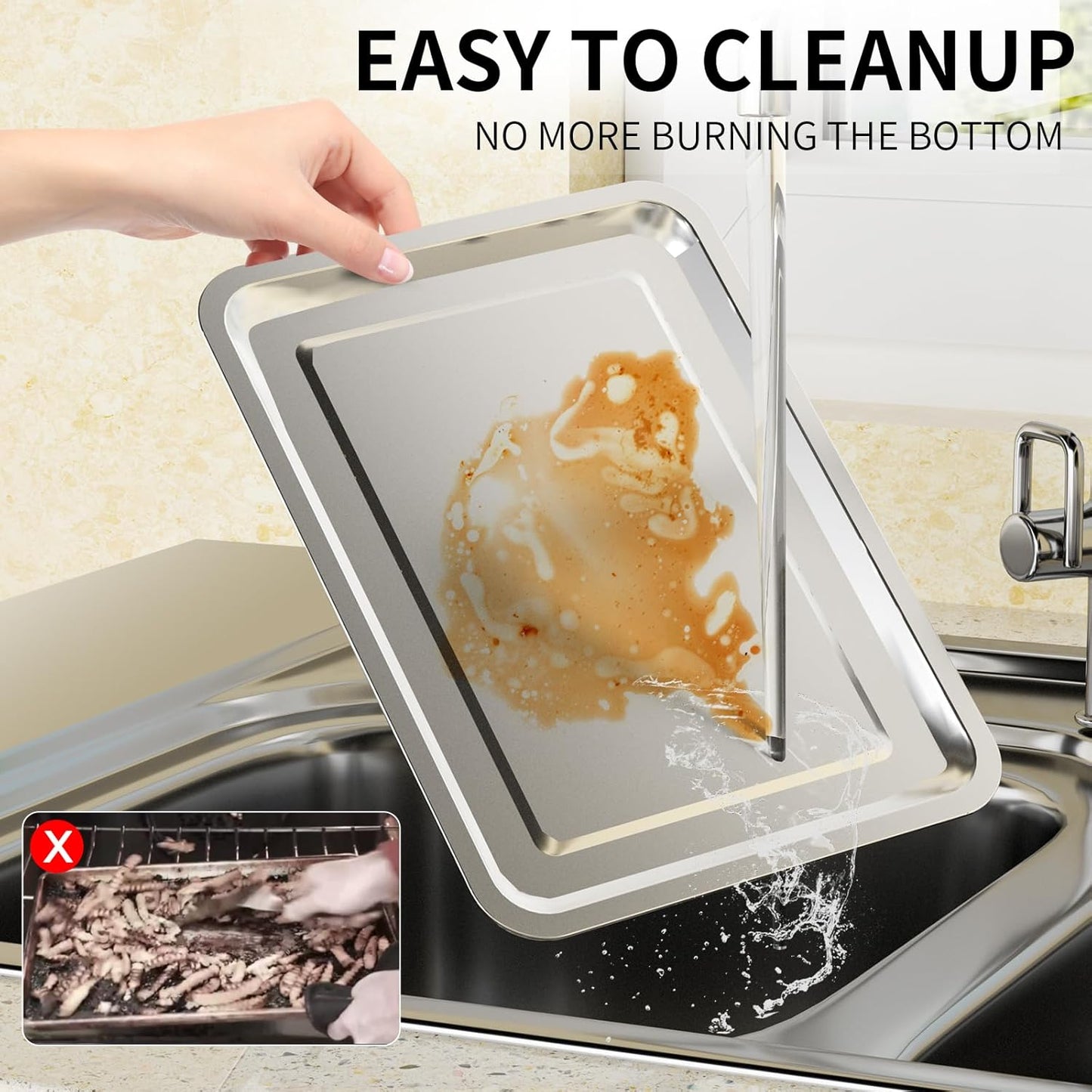 OPENICE Air Fryer Basket Set - Non-Stick Crisper Tray for Baking & Crispy Foods | Large & Medium Sizes