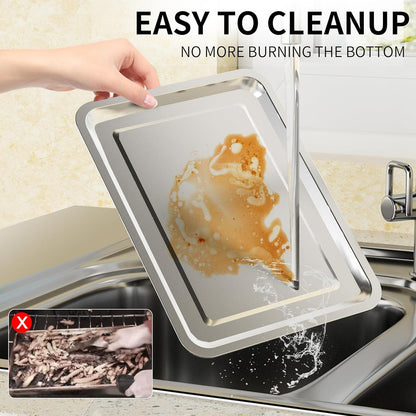 OPENICE Air Fryer Basket Set - Non-Stick Crisper Tray for Baking & Crispy Foods | Large & Medium Sizes
