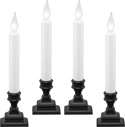 612 Vermont LED Window Candles - Battery Operated with Timer | Bright Hot Spot, Antique Bronze (Pack of 4)