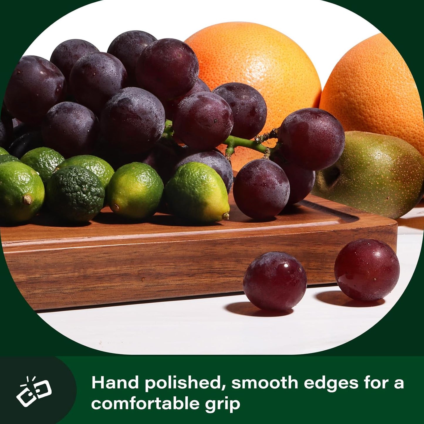 Skiennix Extra Large Wooden Cutting Board - Thick Chopping Board with Deep Juice Groove | 20x15x1 Inch