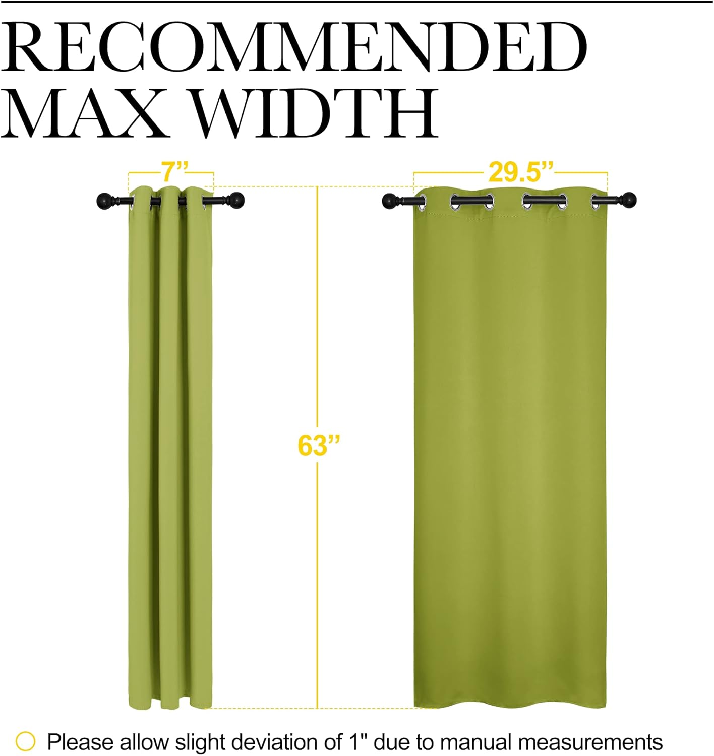 NICETOWN Blackout Curtain Panels - Thermal Insulated Grommet Top Drapes for Living Room | 34 x 63 Inches in Fresh Green