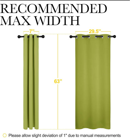 NICETOWN Blackout Curtain Panels - Thermal Insulated Grommet Top Drapes for Living Room | 34 x 63 Inches in Fresh Green