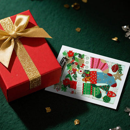 6 Pack 3D Laser Cut Christmas Cards - Xmas Holiday Set, Variation of THIS listing: Christmas03