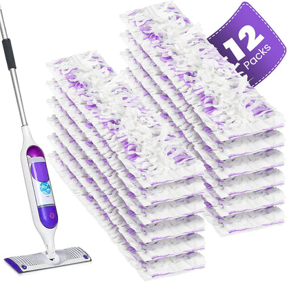 Skiennix 12 Pack Power Mop Refills - Thickened Unscented Pads for Swiffer Power Mop