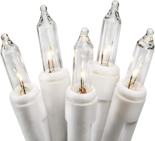 612 Vermont Christmas String Lights - Clear 35 Count on White Wire | UL Approved, 7.5 Ft Total Length