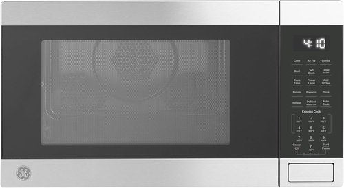 GE 4-in-1 Countertop Microwave Oven - 1.0 Cu Ft, 1050W Convection with Air Fry & Broil | Compact Stainless Steel Design for Apartments & Offices