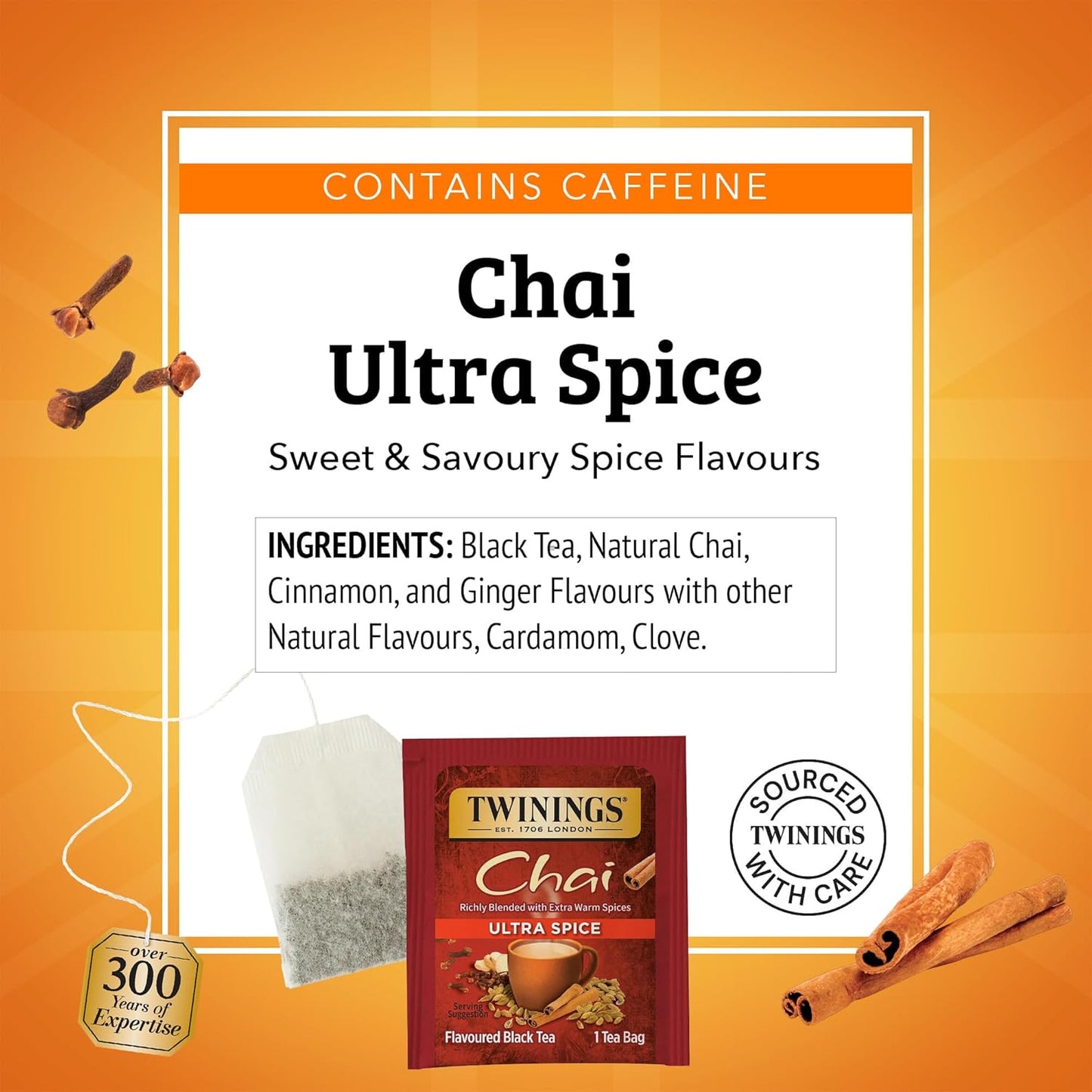 Twinings Ultra Spice Chai Tea - Aromatic Blend for Invigorating Flavor - 1.41 oz, 20 Count