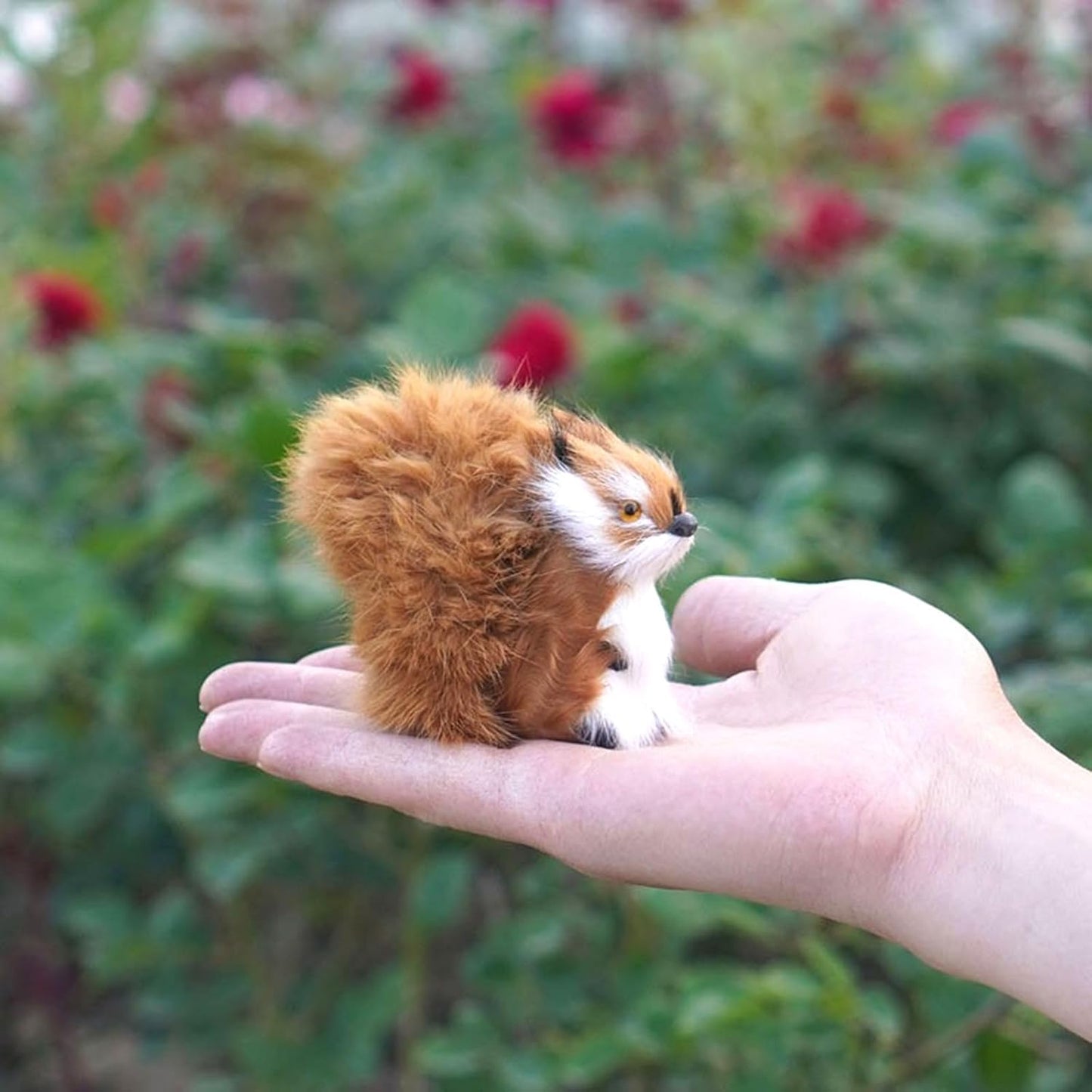 Skiennix Realistic Furry Squirrel | Lifelike Faux Fur Easter Basket Stuffer | 3.1 Inch Home Decor