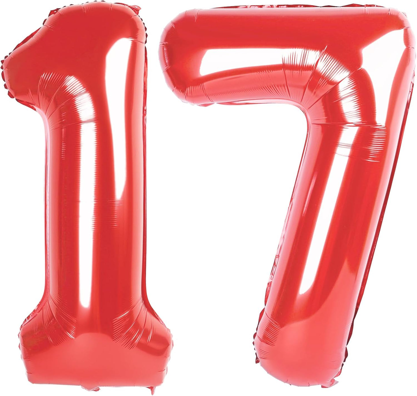 Red Number 17 Balloon - 40 Inch Birthday Decoration for 17th Party | Ideal for Girls & Boys