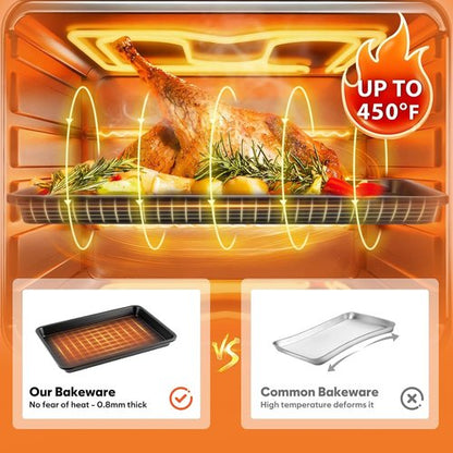 Half Sheet Pan - 17.3” x 13.1” Non-Stick Baking Sheets | Heavy-Duty Cookie Trays