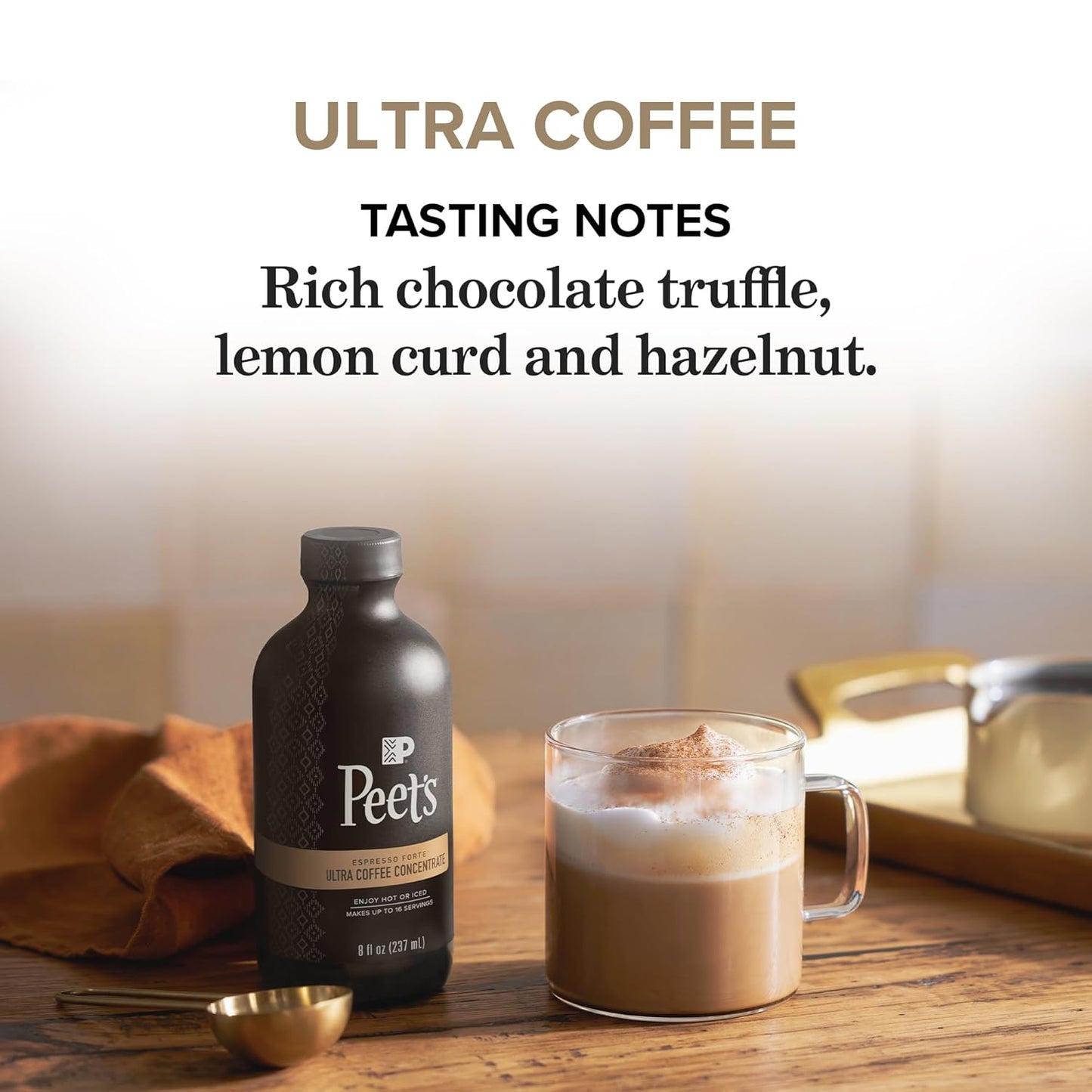 Peet's Coffee Ultra Concentrate - Instant Hot, Cold Brew or Iced Coffee, 100% Arabica, 8 Fl Oz (16 Servings)