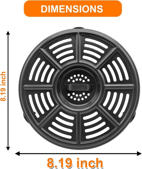 GXF Air Fryer Grill Pan - Non-Stick Round Grill Plate for Ninja 4 QT & 5.5 QT Air Fryers | 8.2 IN, Dishwasher Safe