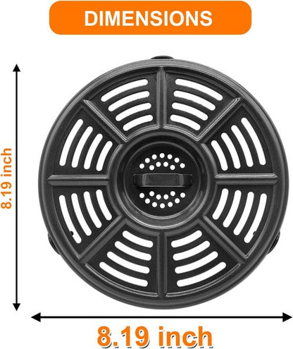 GXF Air Fryer Grill Pan - Non-Stick Round Grill Plate for Ninja 4 QT & 5.5 QT Air Fryers | 8.2 IN, Dishwasher Safe