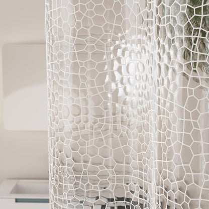 Titanker Clear Shower Curtain Liner with Water Cube, Medium Weight Plastic Shower Liner PEVA Waterproof Shower Curtains for Bathroom with Big Stones and Grommets, 72x72 Inches