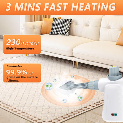 Pressurized Steam Cleaner, Handheld Multi-Surface Steamer with 11 Accessories & Steam Lock, 350ml Tank for Home, Car, Kitchen, Bathroom, Windows – Chemical-Free Deep Cleaning