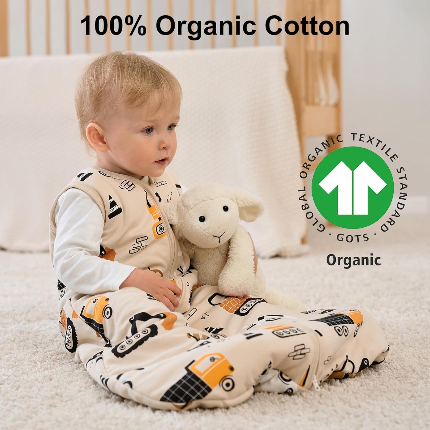 Yoofoss Baby Sleep Sack | 1.5 Tog Wearable Blanket for 6-12 Months | 100% Organic Cotton, Warm & Soft