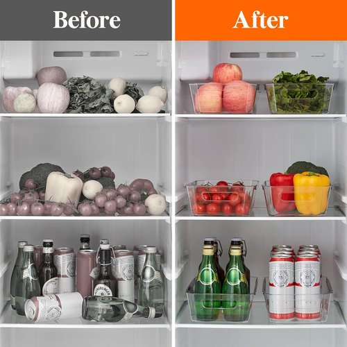 Lifewit Refrigerator Organizer Bins - 8-Piece Clear Storage Set for Kitchen & Pantry | BPA-Free Design