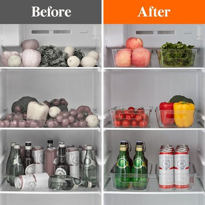 Lifewit Refrigerator Organizer Bins - 8-Piece Clear Storage Set for Kitchen & Pantry | BPA-Free Design