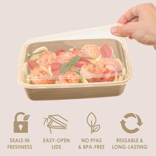 Bentgo Prep - 20-Piece Reusable Meal Prep Containers | Durable, BPA-Free, Microwave & Dishwasher Safe (Gold)