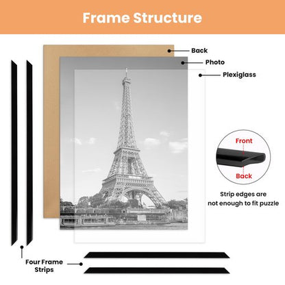 upsimples 12x16 Picture Frame Black 3 Pack, Scratch-Proof Poster Frames 12 x 16 for Photo Gallery - Slide-In Strips, Horizontal or Vertical Wall Mounting