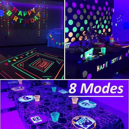 Solhice 80ft UV Black Light String Lights with Remote, 300 LEDs – Indoor/Glow Party Decor