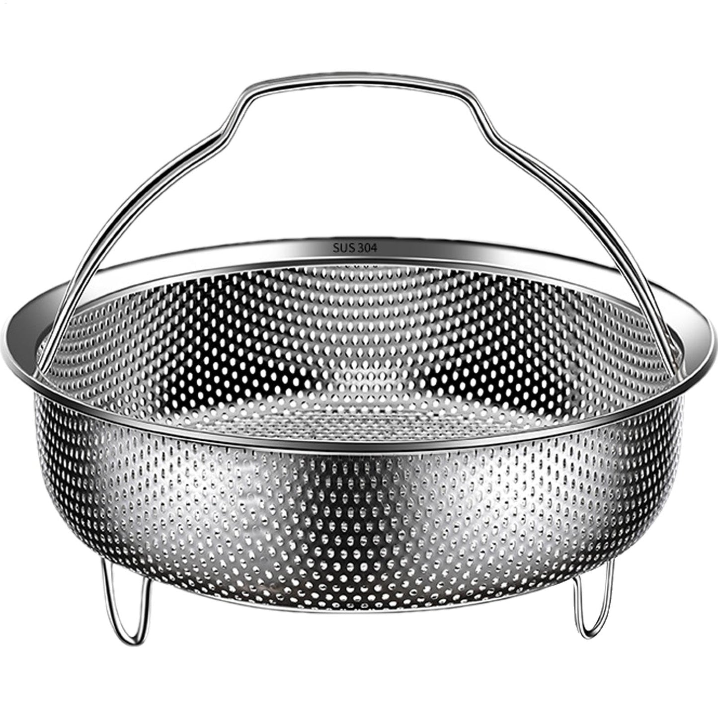 Rice Washer - Stainless Steel Cooking Steam Basket, Food Steamer | Vegetable Steamer Tray With Handle And Base Leg, Food Steamer Basket For Pressure Cookers