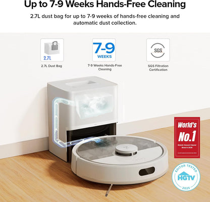 Roborock Q7 M5+ Robot Vacuum & Mop - 10000Pa Suction, Self-Emptying, App Control | White