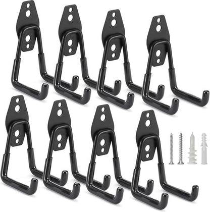 Heavy Duty Garage Hooks by [Brand Name] - 8 Pack Wall Mount Tool Hangers for Ladders, Ropes & More