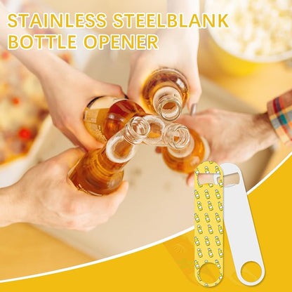 10 Pcs Sublimation Blank Bottle Opener – White Stainless Steel, Credit Card Size 2.09x3.35 Inch, Includes 10 PCS Variation