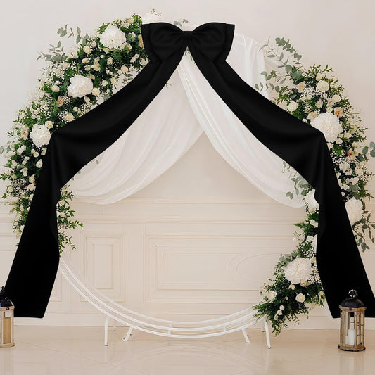 Regine Switzerland Large Satin Bow Decoration - Giant Wall Bows for Weddings & Baby Showers | Black