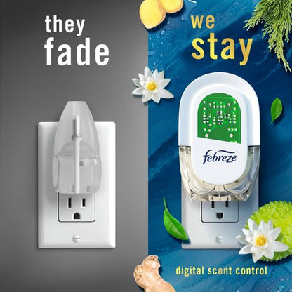 Febreze Plug-In Air Freshener Refill - Long-Lasting Odor-Fighting Scents | Ocean & Mountain, 0.87oz, 4 Count