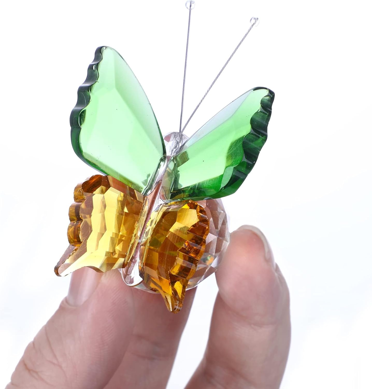 Skiennix Crystal Butterfly Figurines - Pack of 4 Decorative Glass Butterflies | Perfect Christmas Gifts for Women (2.2 x 2 Inch)