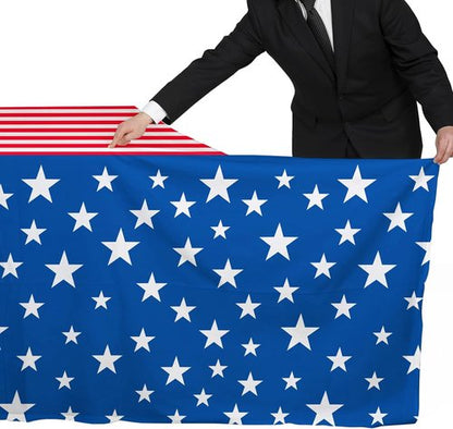 Gatherfun Disposable Plastic Tablecloth - Waterproof American Flag Design for Patriotic Events | 3PCS, 54 x 108 Inch