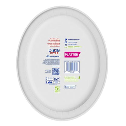 Dixie Ultra Disposable Paper Platters, 10" x 12.5", 25 Count – Durable, Sturdy Design