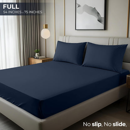 Utopia Bedding Full Fitted Sheet - Deep Pocket Microfiber - Soft & Fade Resistant - Navy Color