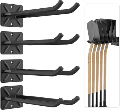 Ultrawall Heavy Duty Garage Storage Hooks - 12.4 Inch Wall Mount Tool Organizer | 4 Pack for Tires, Ladders & More