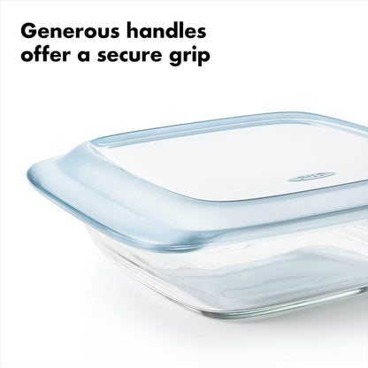 OXO Good Grips 2 Qt Glass Baking Dish - Freezer-to-Oven Safe with Lid | 8 x 8 Inches