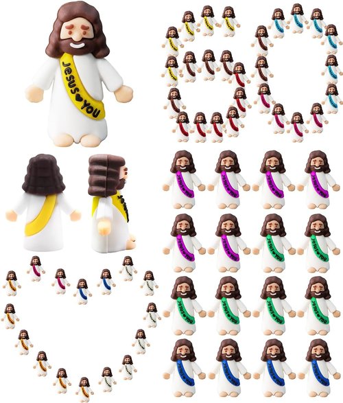 Little Jesus Figures - Religious Party Gifts for Christians | Bulk Easter Egg Stuffers (60 Count)