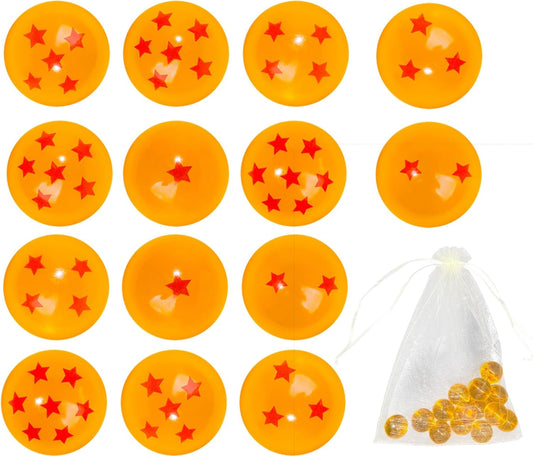 Skiennix 14PCS Anime Bouncy Balls - 27mm Red Star Bounce Balls for Party Favors & Holidays