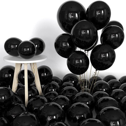 Labeol Black Halloween Balloons - 151PCS Latex Balloon Garland Kit | 5-18 Inch for Parties & Events