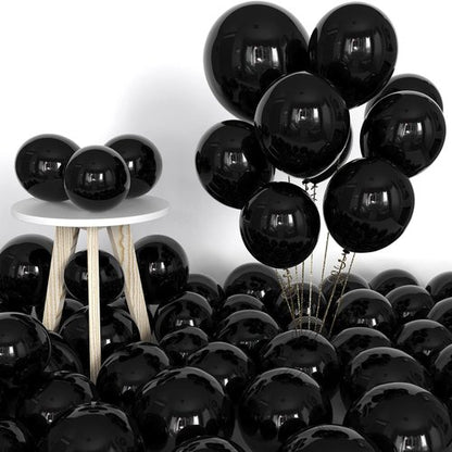 Labeol Black Halloween Balloons - 151PCS Latex Balloon Garland Kit | 5-18 Inch for Parties & Events
