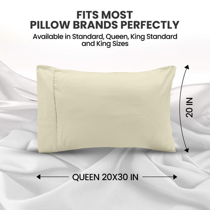 Utopia Bedding Pillow Cases King Size 2-Pack – Soft Brushed Microfiber – Envelope Closure – Perfect for Hospitals, Hotels, Guest Rooms – Oeko-TEX Certified, 20x40 Inches (Ivory)
