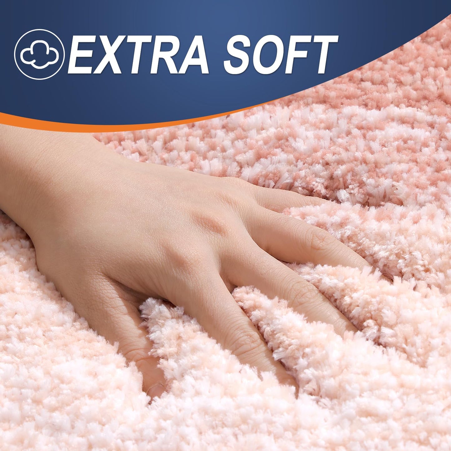 OLANLY Bathroom Runner Rugs Mat 44x24, Extra Soft Absorbent Microfiber Bath Rugs, Rubber Backing, Quick Dry, Washable Long Bath Mats for Bathroom Floor, Tub and Shower, Home Decor Accessories, Peach