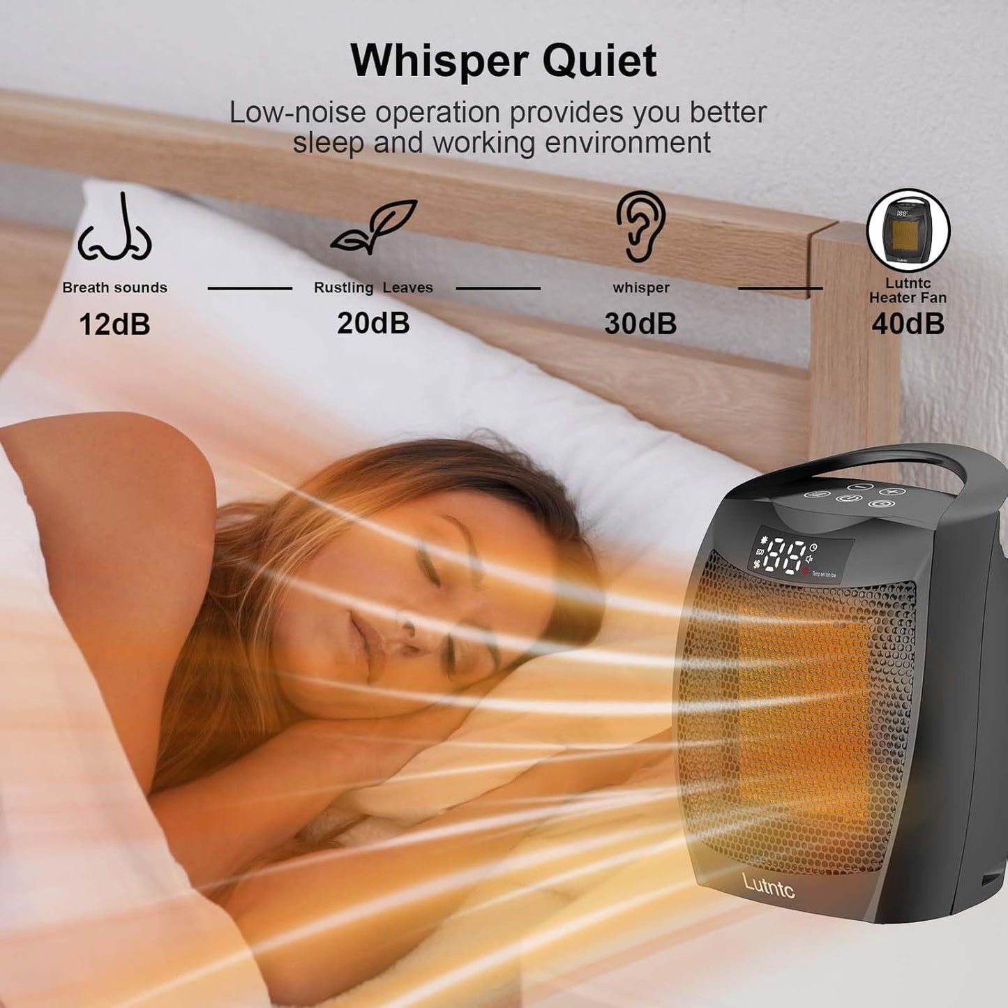 Portable Ceramic Space Heater - 1500W Fast Heating with Digital Display & Touch Controls | Ideal for Home & Office