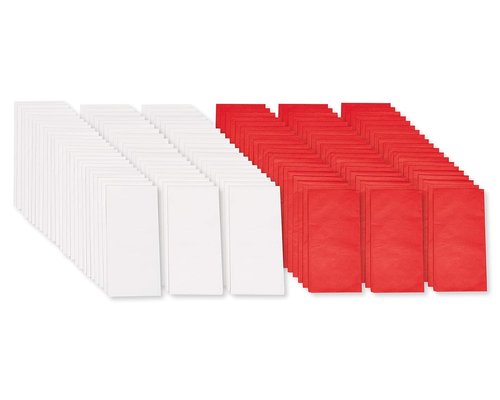 American Greetings Bulk Red and White Tissue Paper - 125 Sheets, 20" x 20" for All Occasions